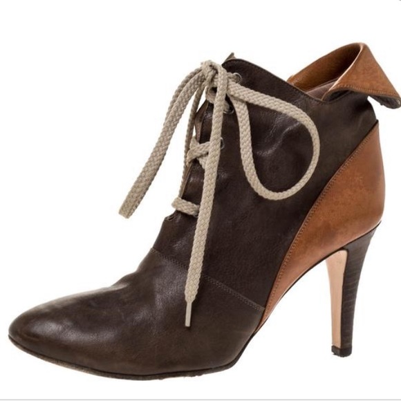 Chloe Shoes - chloe brown leather ankle heeled booties 7